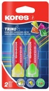 Eraser, Triangular Design, Mixed Neon Colors Set Of 2 Pcs, "Trino"