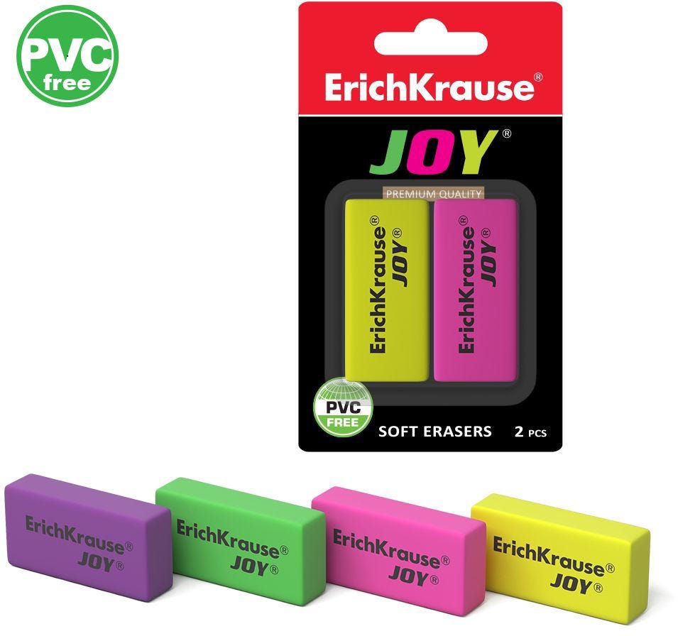 Eraser Erichkrause Joy (2 Pcs In Blister)