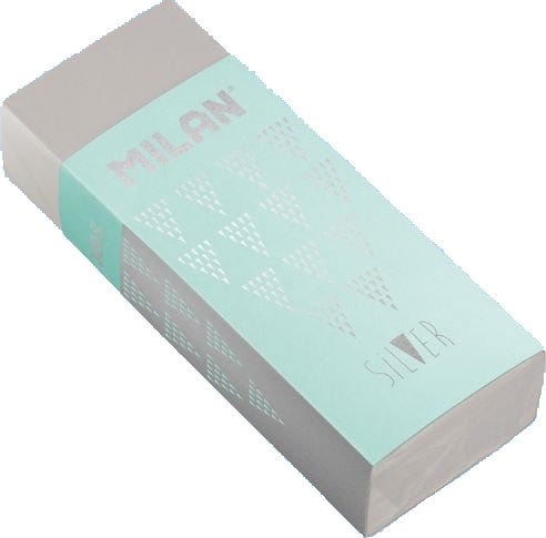 Display box 20 nataÂ® 320 erasers, Silver series (with carton sleeve and wrapped)