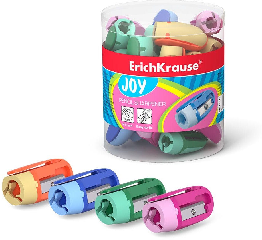 Sharpener Plastic Erichkrause Joy , Assorted Color