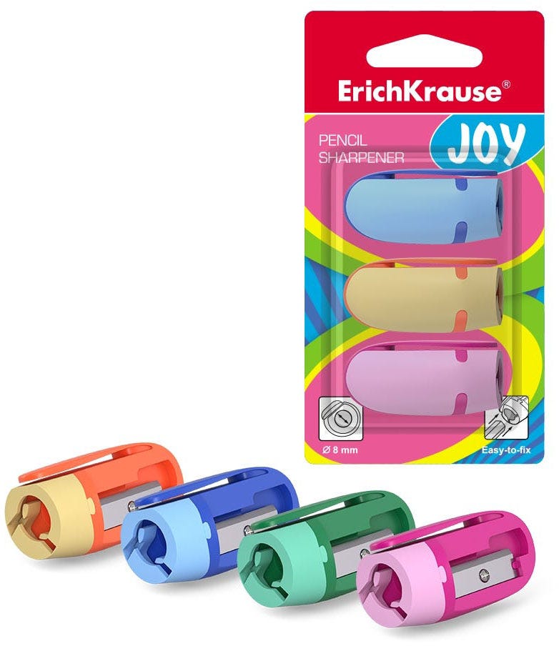 Sharpener Plastic Erichkrause Joy , Assorted Color
