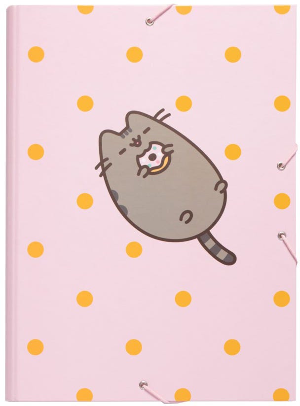 Filing Elastic Rubber Closure And 12 Compartments, Size 34 X 25.5 Cm. Pusheen Rose Collection