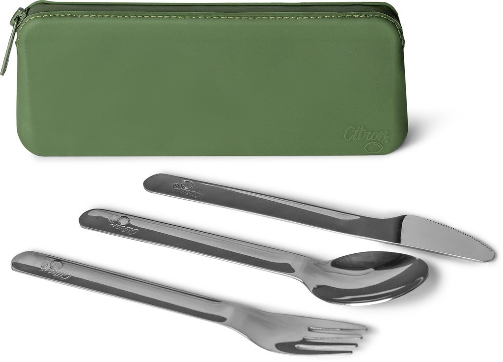Citron 2023 SS Cutlery with Pouch Green