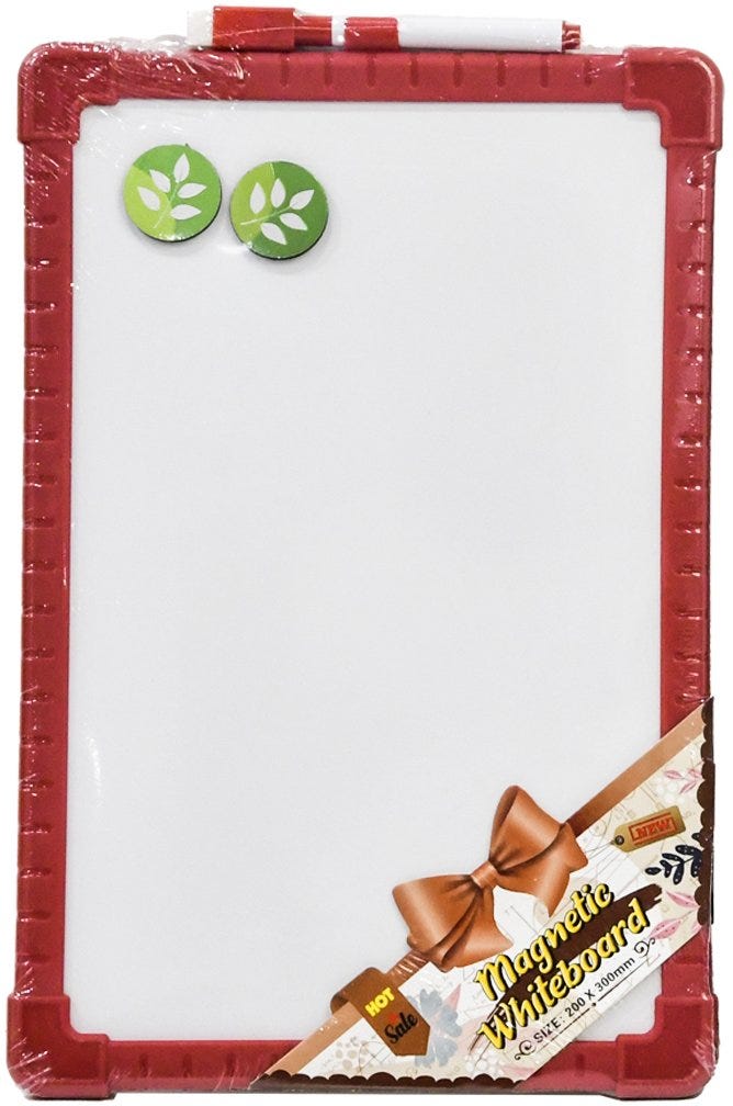 Whiteboard with marker and 2 Rounded Magnetic for Kids 25 X 35 CM JL-113