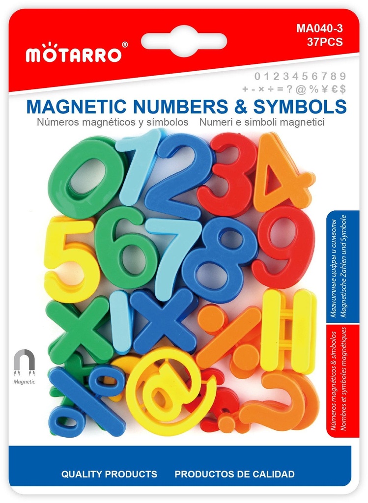 Magnetic Shape English Numbers /37pcs Assorted Color