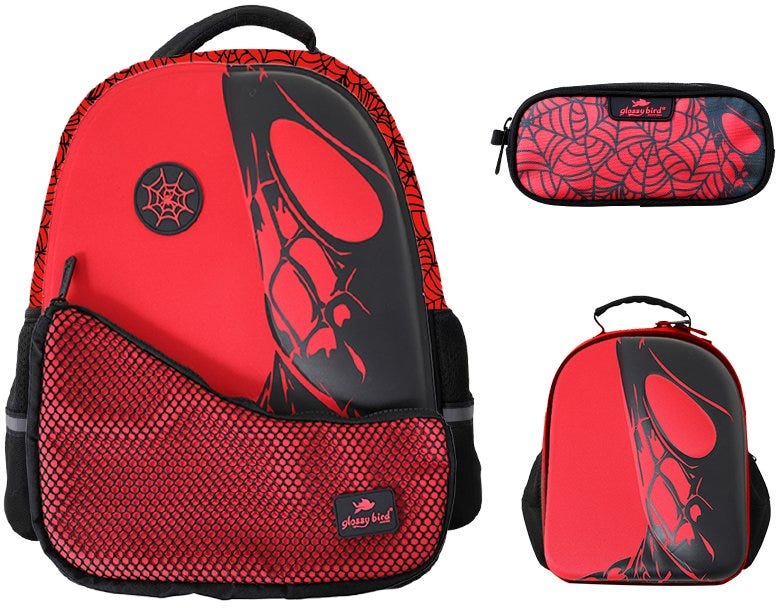 Backpack 3D Spider 17" With Lunch Bag & Pencil Case GB3914T