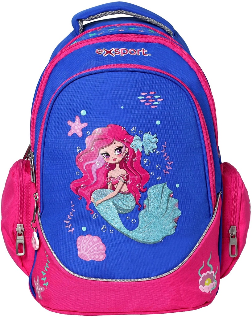 Backpack 2 Multiple Compartment 17.5in, Kids - Mermaid -Exsport