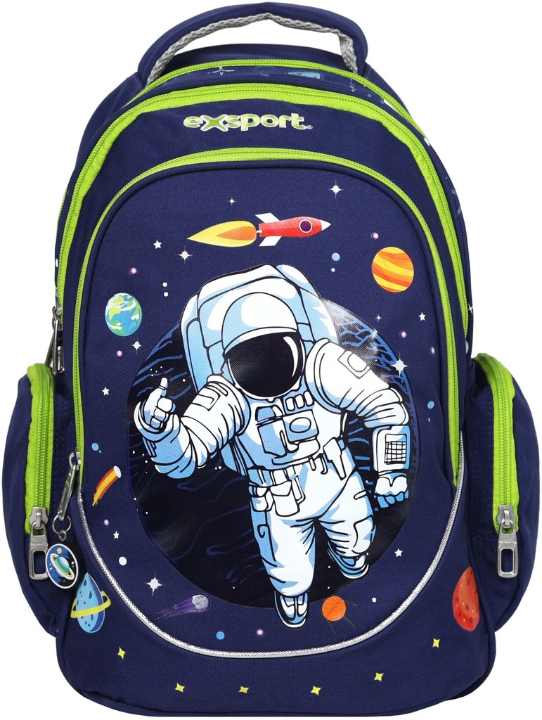 Backpack 2 Multiple Compartment 17.5in, Kids - Spaceman -Exsport