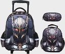 Trolly Backpack Black Iron 17" With Lunch Bag, Pencil Case GB5219T