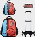 Trolly 3 Wheels Backpack Multi Comp B.Ball Time 17"" & L.Bag, P.Case Set GB5170TB/TT Black"