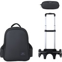Trolly 3 Wheels Backpack Multi Comp Classic 17"" & , Pencil Case Set GB5261TB/TT Black"