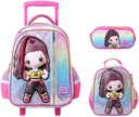 Trolly Backpack 3D Girl 17" With Lunch Bag & Pencil Case GB3908T