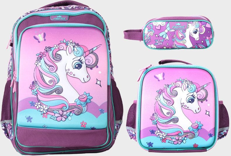 Trolly Backpack Unicorn Premium Size Big Wheels 18" GB3973T