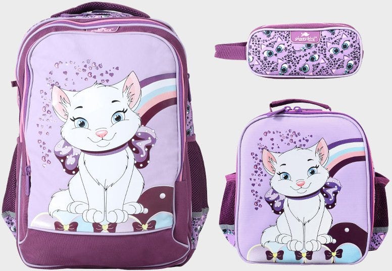 Trolly Backpack Lovely Cat Premium Size Big Wheels 18" GB3974T
