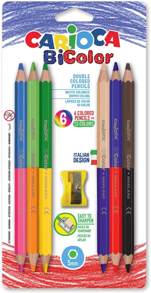 Colored Pencil, Jumbo Of 6 Pcs, Carioca