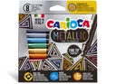 Marker Felt Pen, Fine Tip, Metallic Set Of 8 Pcs, Carioca