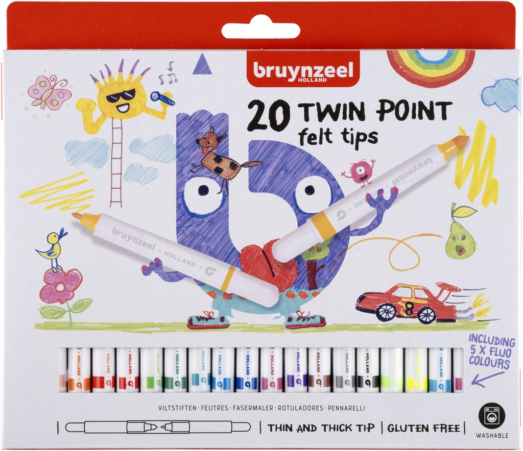 Bzl Felt Tips Twin Pnt Set 20