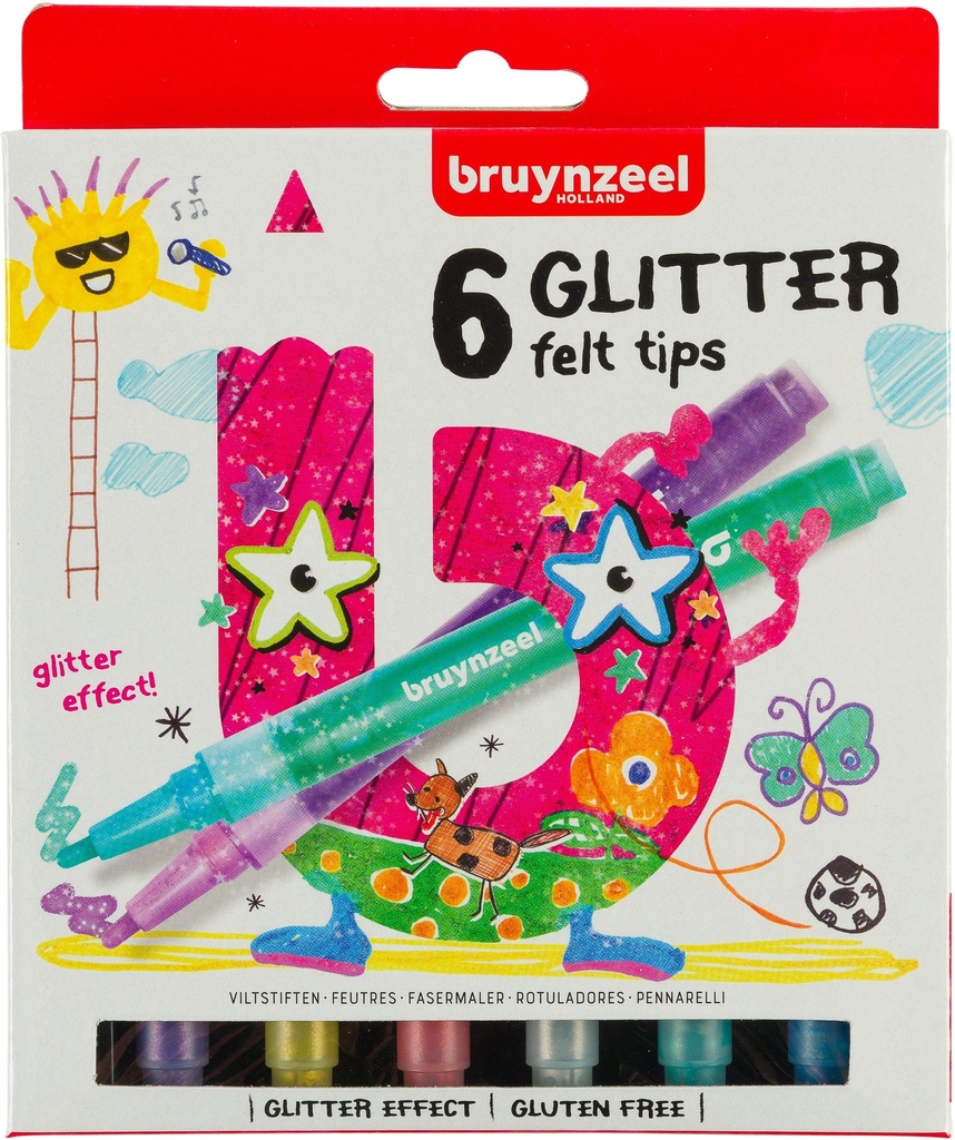 Bzl Felt Tips Glitter Set 6#