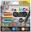 Carioca Metallic Maximarkers Box 6Pcs Felt Tip Pens