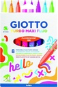 Felt Tip Marker Jumbo Fluo, Set of 8 pcs, Giotto Turbo Maxi