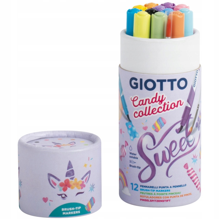 Felt-tip Marker Tube 12 pcs Giotto Turbo Soft Brush