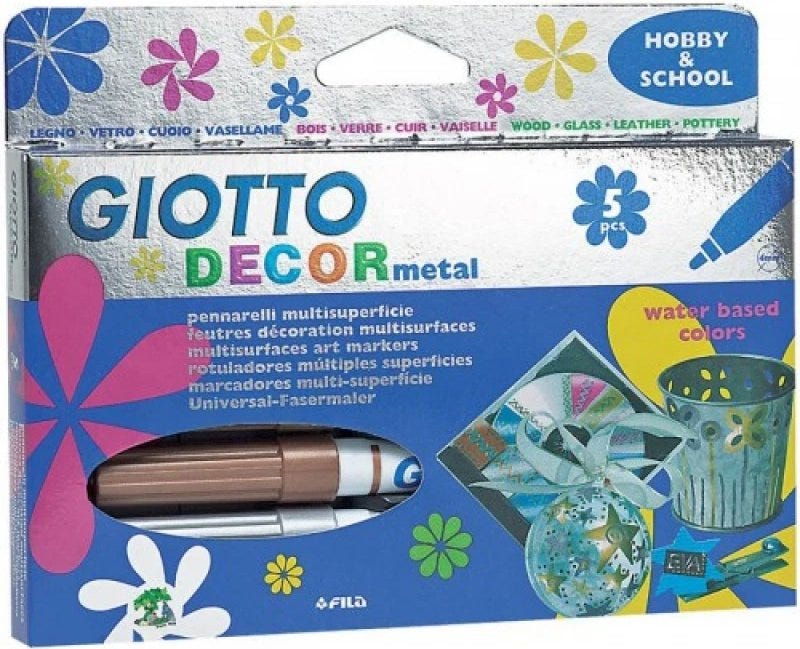 Felt Marker Multi Surfaces Metallic Set of 5 - Giotto Decor Materials