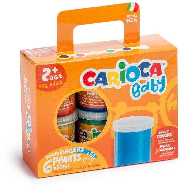 Carioca Baby Finger Paints 6 X 80Ml