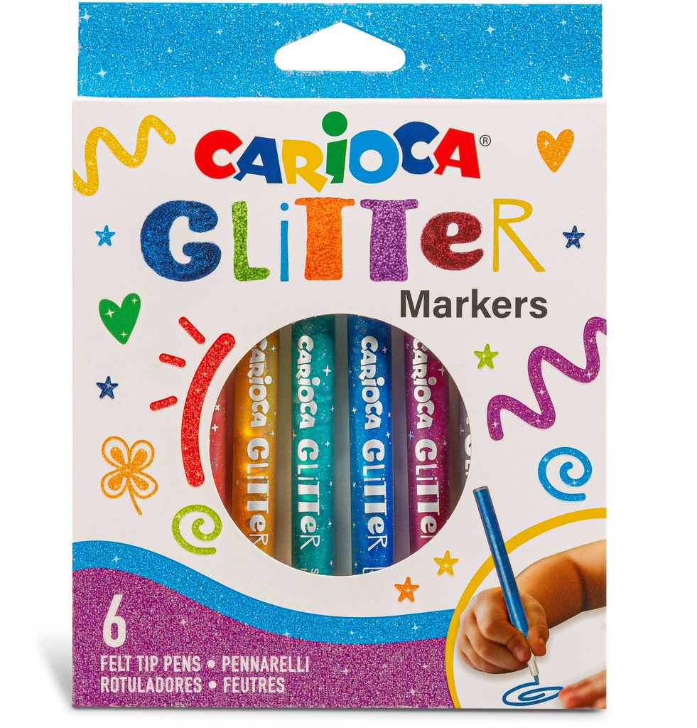 Glitter Markers Box 6 Pcs Carioca