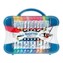 Tempera Tube, Set of 22 x 12 ml + 2 x 21 ml + 2 brushes - Giotto