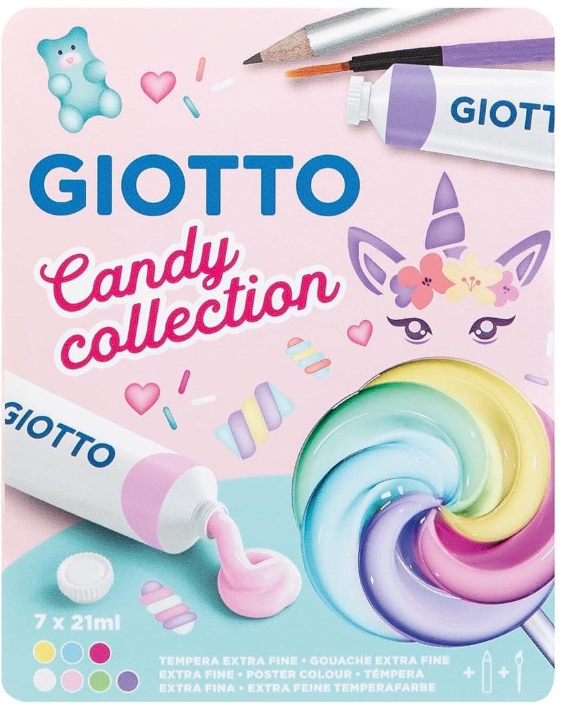 Tempera Tube, Set of 7x21 ml Giotto Candy collection