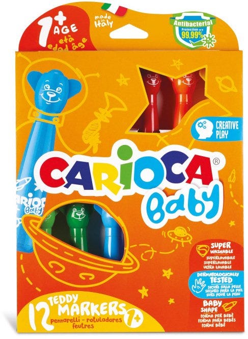 Carioca Baby Teddy Marker 1+ 12Pcs