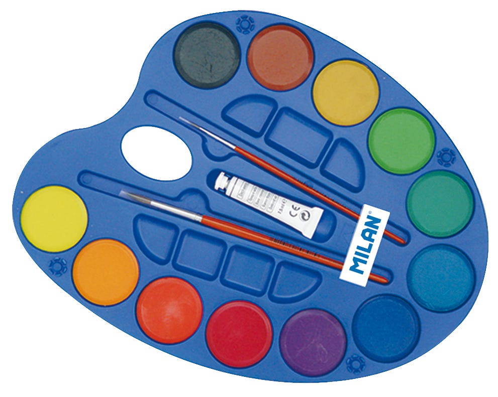 Watercolor Pans Set of 12 +Brush 45Mm