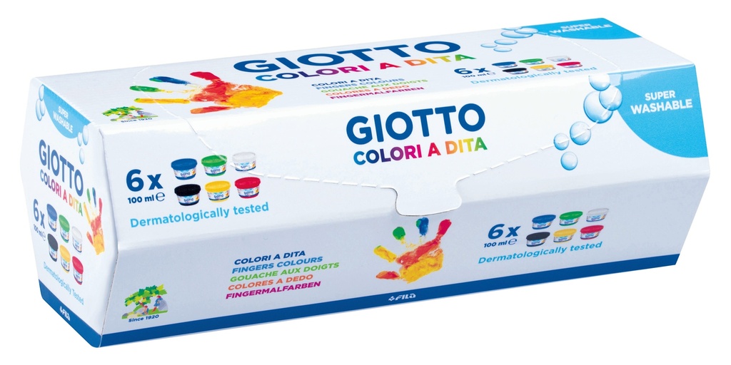 Finger Paint Set of 6 x 100 ml,Color - Giotto