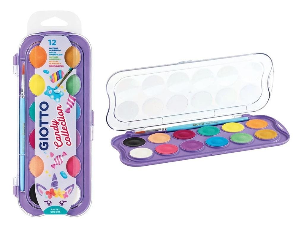 Watercolor Blocks Ã˜ 30 mm, Set of 12 - Giotto Candy collection