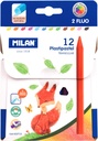 Box 12 triangular Plastipastel (contains 2 fluo colours)
