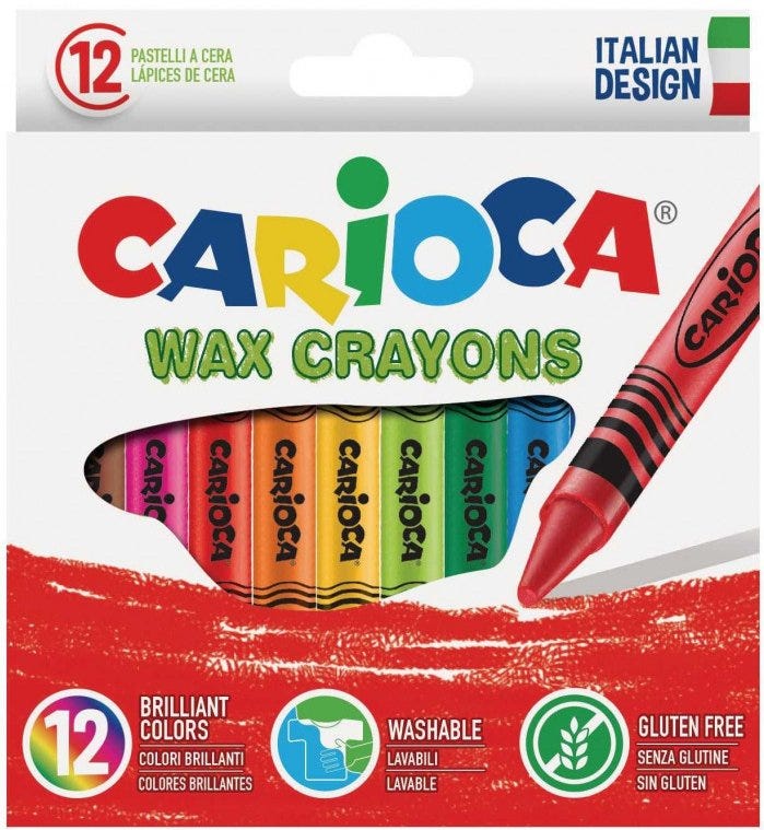 Carioca Wax Crayons 12Pcs