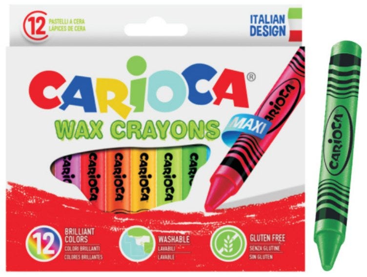 CARIOCA Maxi Wax Crayons 12pcs-42369
