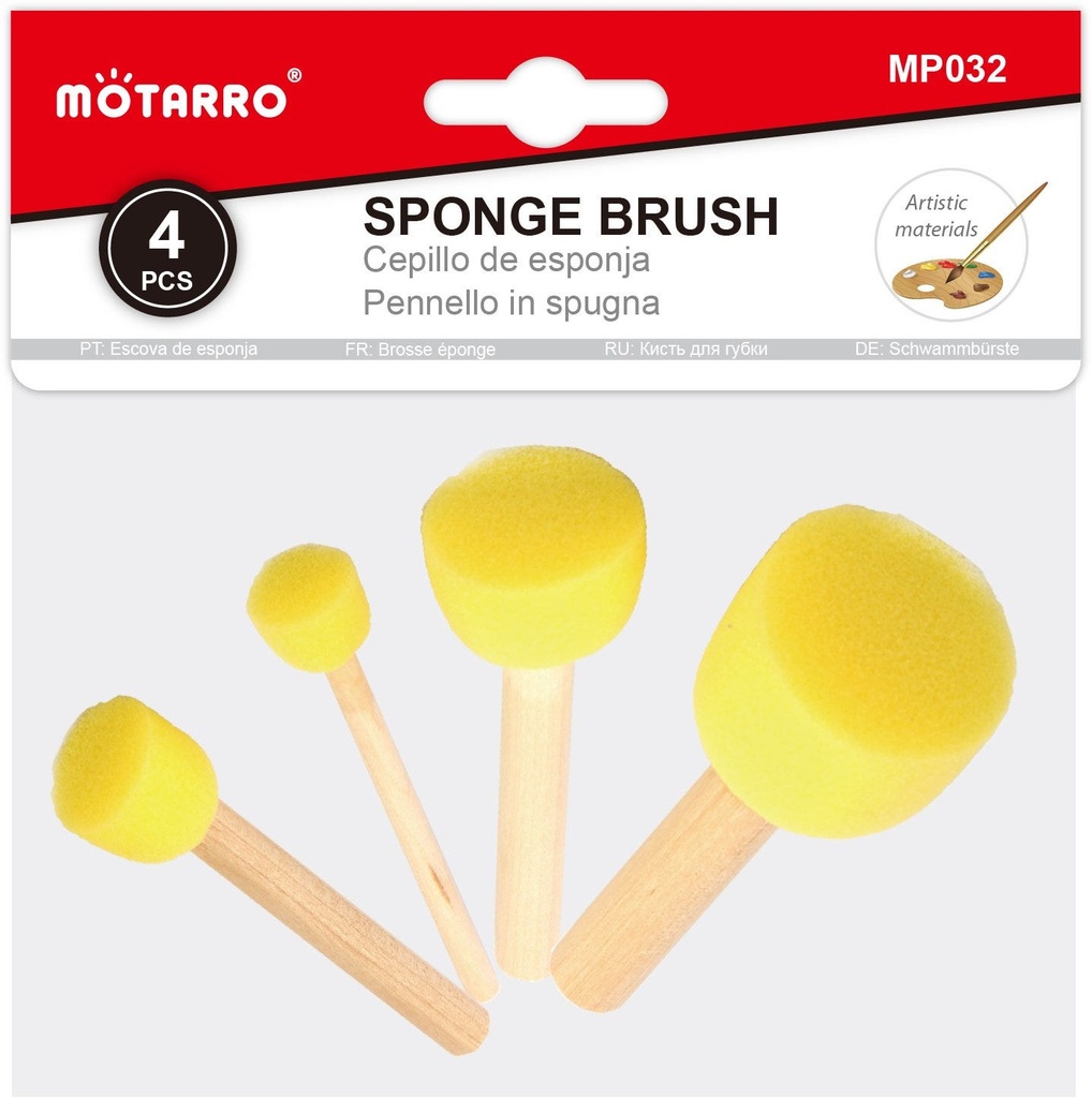 Sponge Brush Set of 4pcs - Rounded Shape