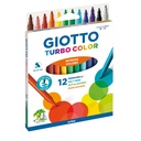 Felt Tip Marker, Set of 12 pcs, Giotto Turbo Color