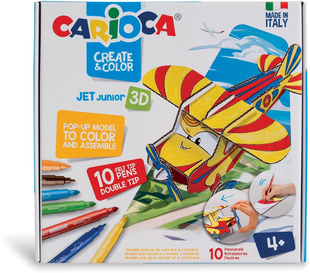 Coloring Set, Create & Color Jet Junior 3D, Carioca