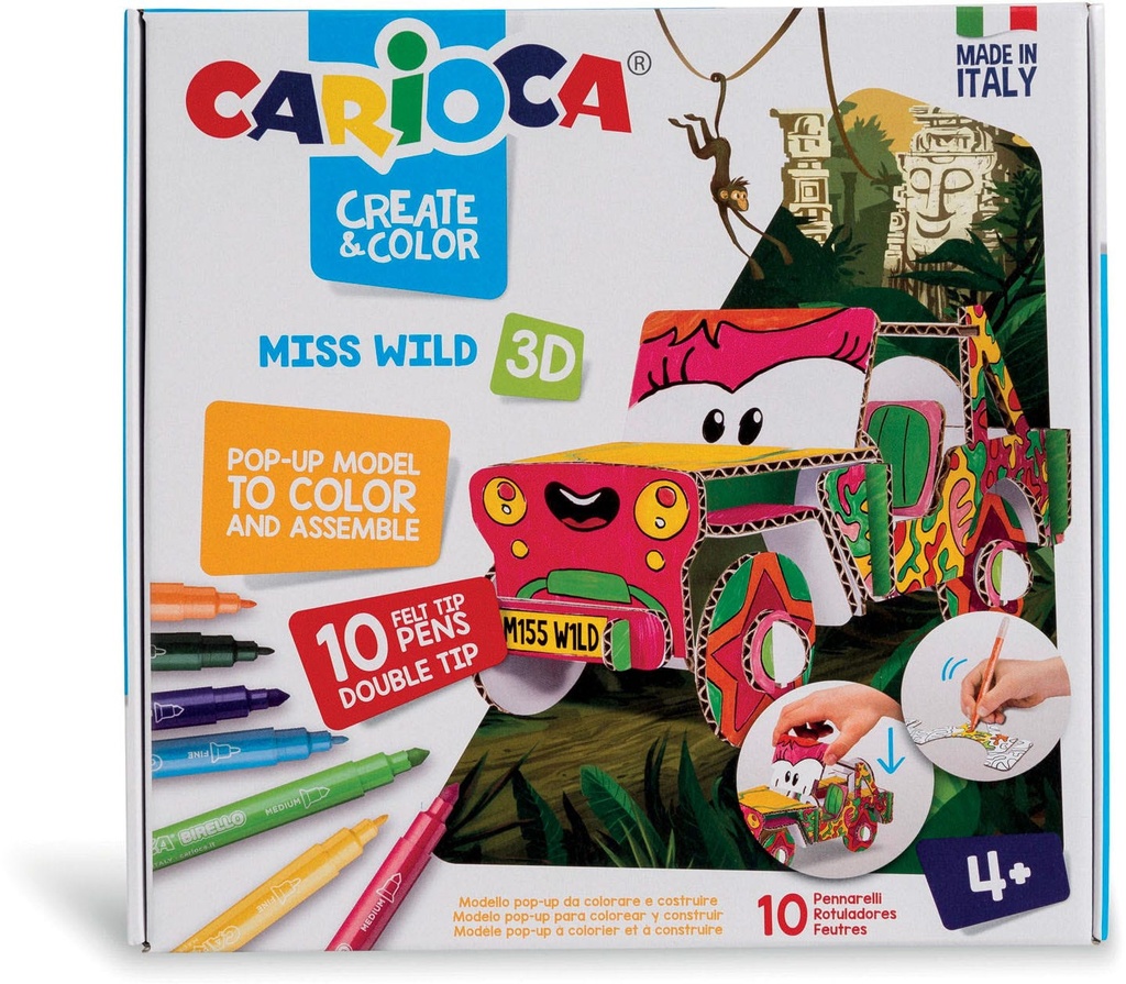 Coloring Set, Create & Color Ms. Wild 3D, Carioca