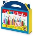 Coloring Set, Travel Suitcase, Set Of 30 Pcs Felt Tipcs + Coloring Album, Carioca