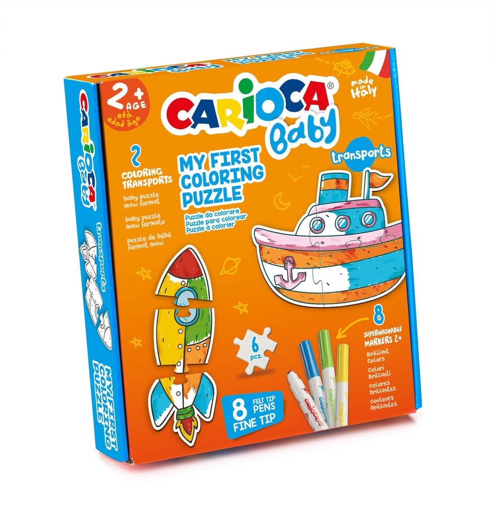 Coloring Puzzle Set, Transports, Carioca