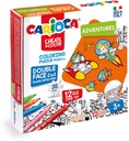 Coloring Puzzle Adventures Set + 12 Felt Tip Pens Set, Carioca