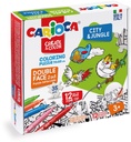 Coloring Puzzle City & Jungle Set + 12 Felt Tip Pens Set, Carioca