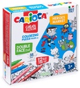 Coloring Puzzle Heros & Market Set + 12 Felt Tip Pens Set, Carioca