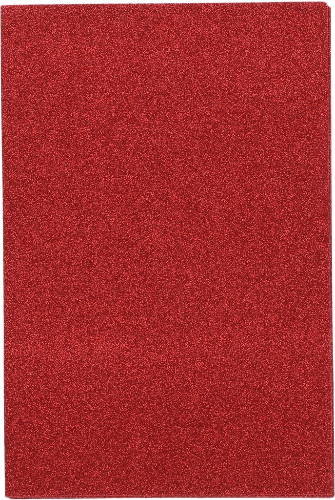 Glitter Eva Foam A4 W Glue #1 Red Packet of 10pcs