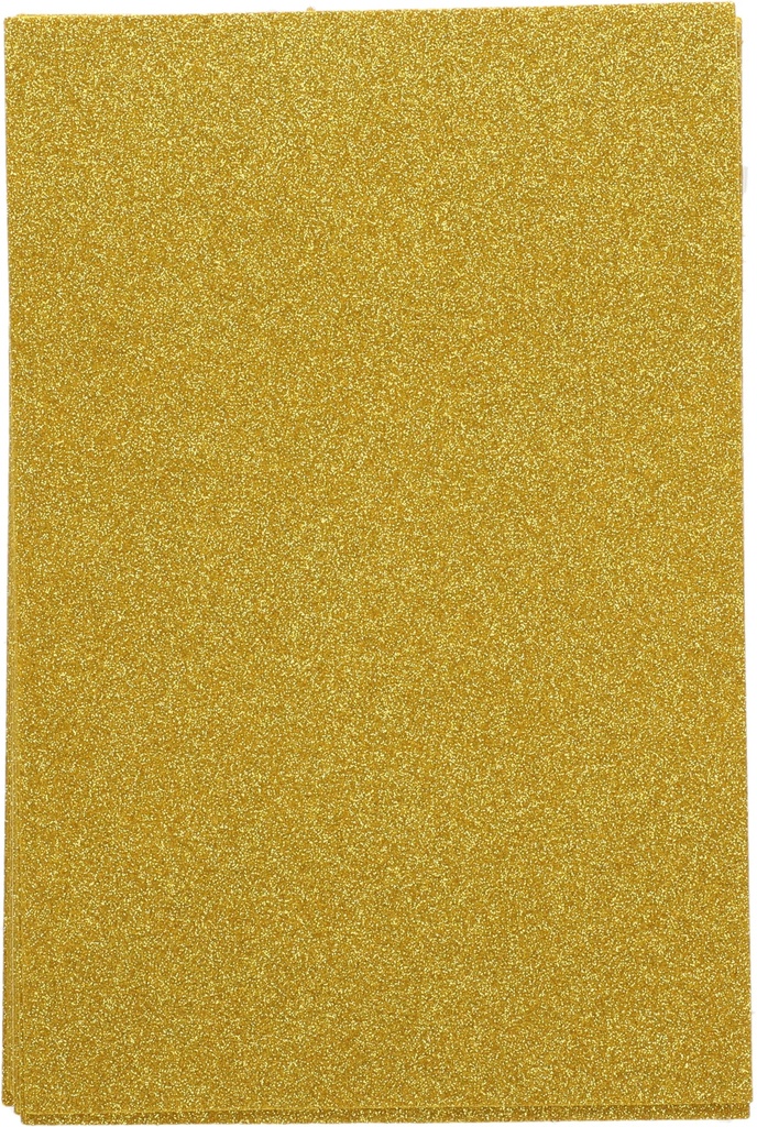Glitter Eva Foam A4 W Glue #2 Gold Packet of 10pcs