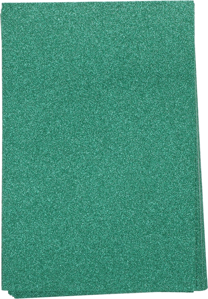 Glitter Eva Foam A4 W Glue #8 Green Packet of 10pcs