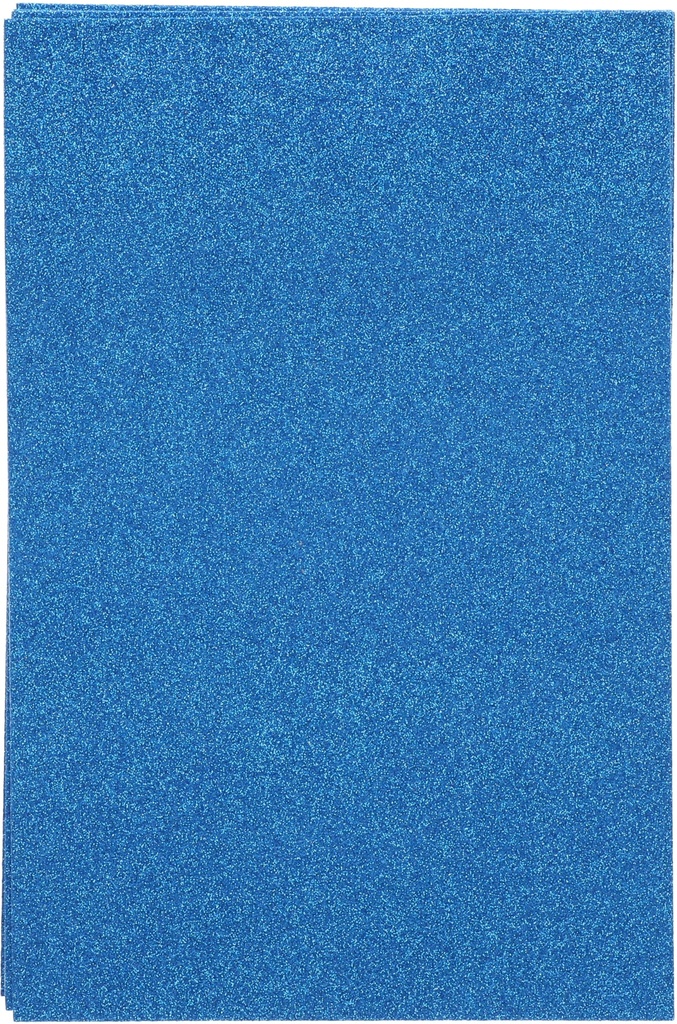 Glitter Eva Foam A4 W Glue #10 D Blue Packet of 10pcs